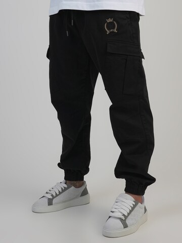Effilé Pantalon cargo SikSilk en noir