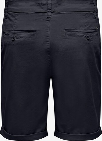 Regular Pantalon chino 'Peter' Only & Sons en bleu