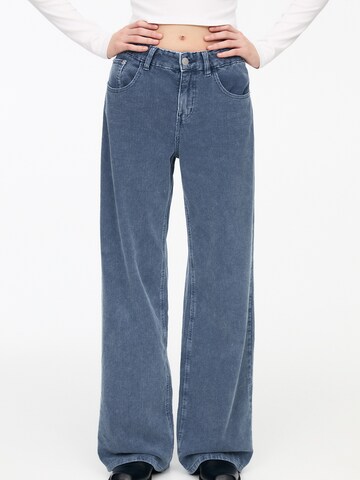 Wide leg Pantaloni di Pull&Bear in blu: frontale