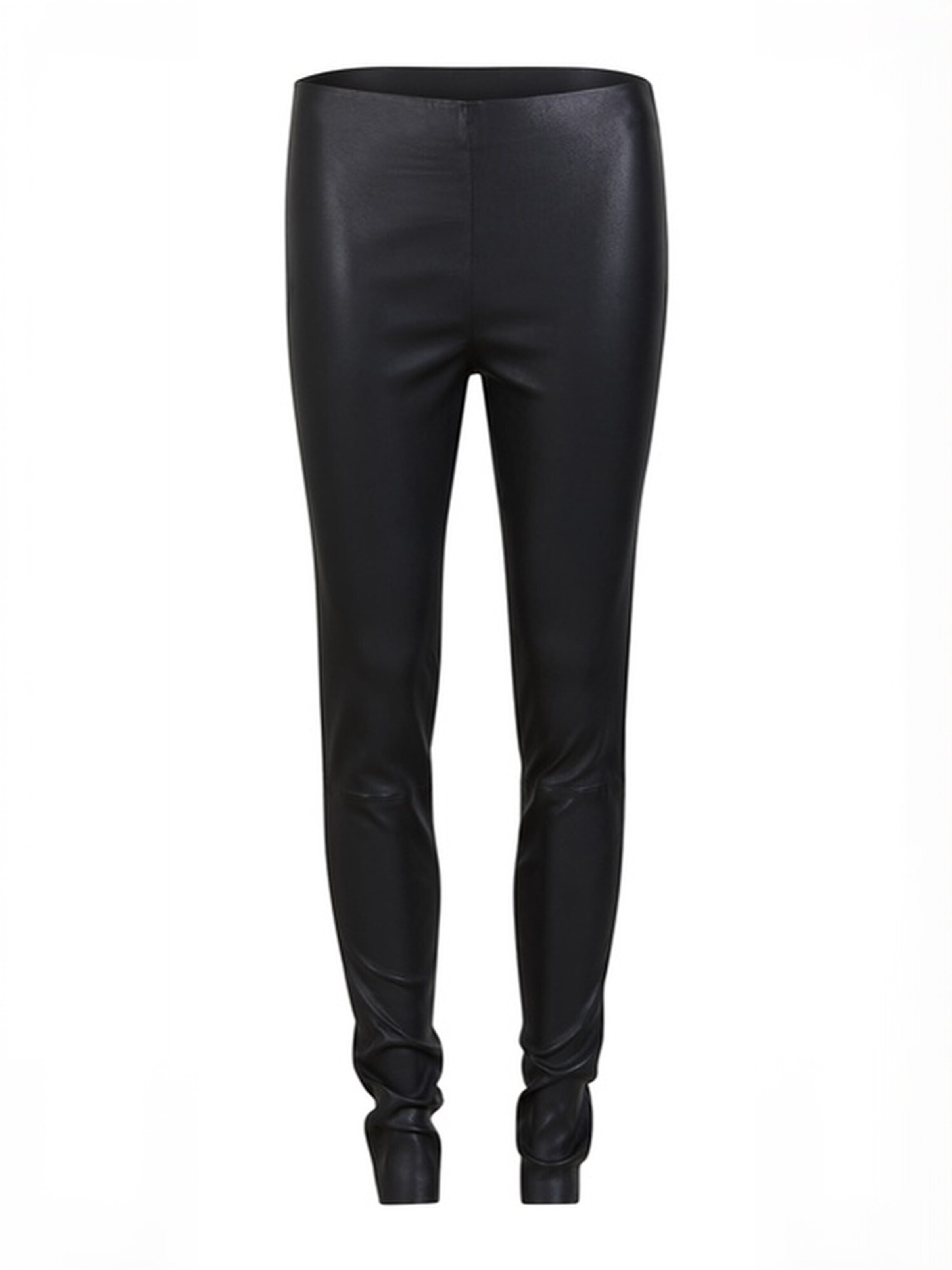 Coster Copenhagen Regular Trousers ' LEATHER ' in Black: front