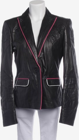 Just Cavalli Lederjacke / Ledermantel S in Schwarz: Vorderseite