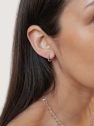 Hey Happiness - Pendientes 'Small Beaded Hoop' en plata: frente