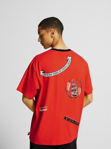 Bershka T-Shirt in Rot