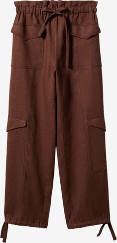 Loosefit Pantalon cargo 'ARLO' MANGO en marron : devant