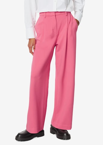 Marc O'Polo Wide leg Bandplooibroek in Roze: voorkant