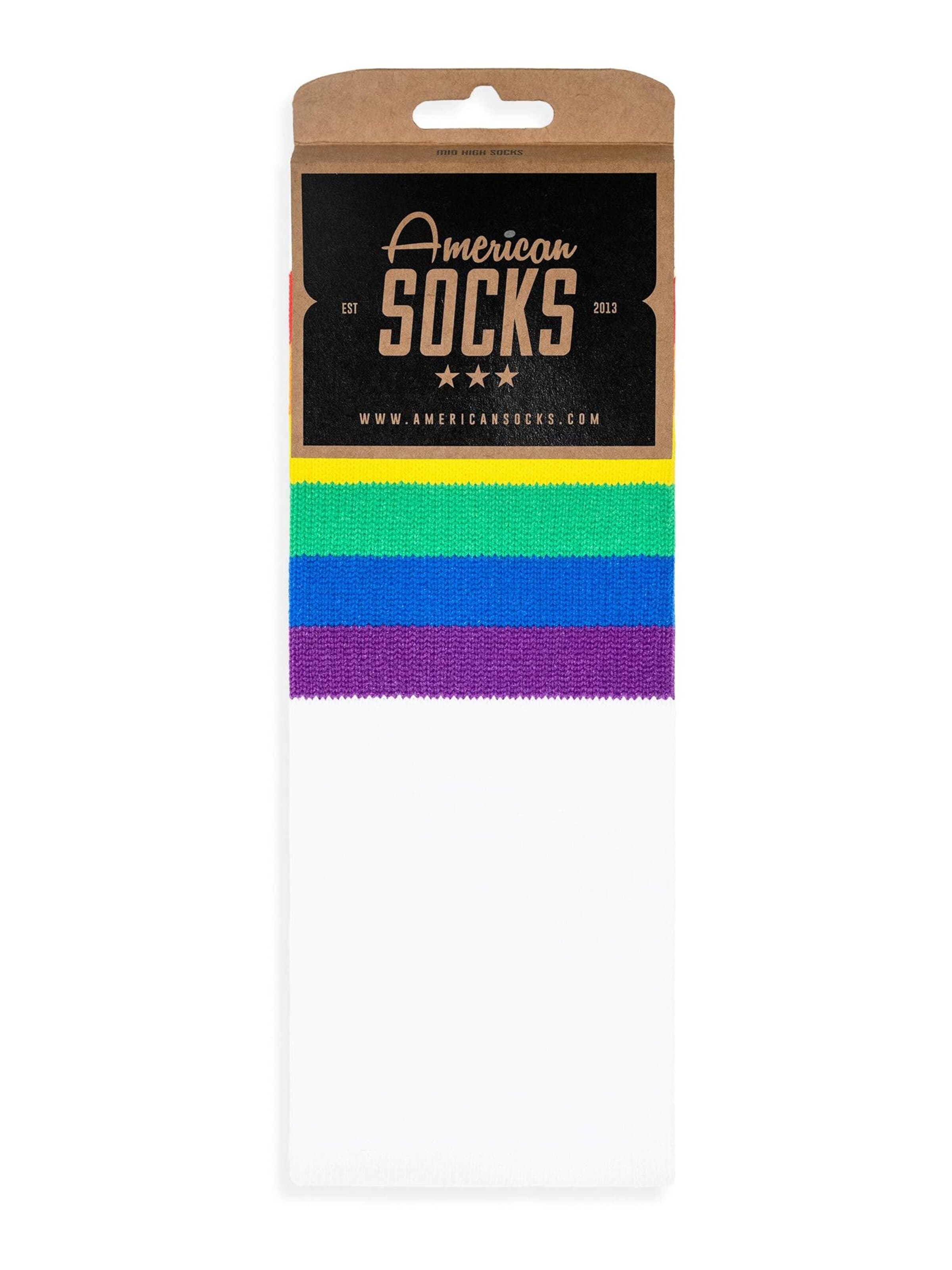 American Socks - Calcetines 'Rainbow Pride' en blanco