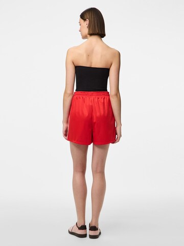 PIECES Regular Trousers 'PCGrace' in Red