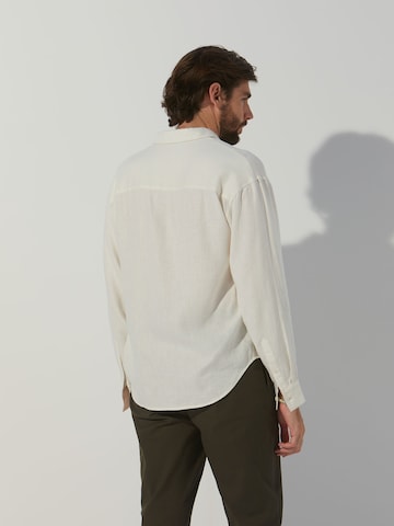 ABOUT YOU x Alvaro Soler Regular fit Button Up Shirt 'Leon' in White