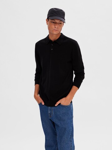 SELECTED HOMME Sweater 'Berg' in Black