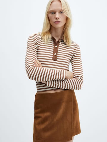 T-shirt MANGO en marron : devant