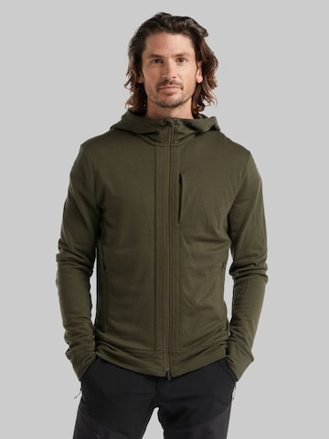 ICEBREAKER Athletic Zip-Up Hoodie 'Quantum III' in Green: front