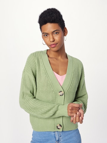 JDY Knit Cardigan 'Justy' in Green: front