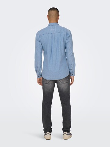 Only & Sons Regular Fit Skjorte 'LEX' i blå