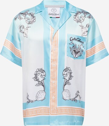 Carlo Colucci Regular fit Button Up Shirt 'di Francesco' in Blue: front