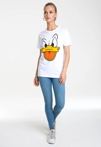 LOGOSHIRT Shirt 'Donald Duck – Face' in Gemengde kleuren
