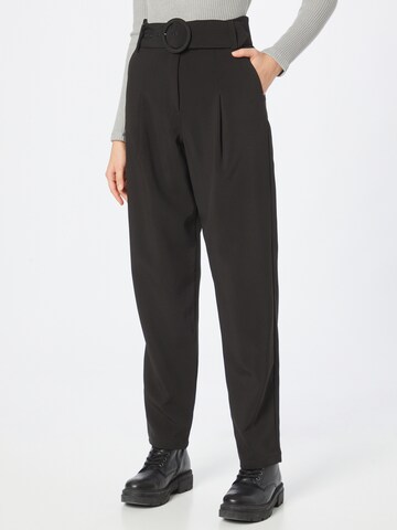 Notes du Nord Loose fit Pleat-Front Pants 'Brenna' in Black: front