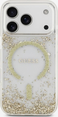 GUESS Smartphonehoesje 'GUESS MagSafe Resin Bottom Glitter iPhone 17 Pro' in Goud: voorkant