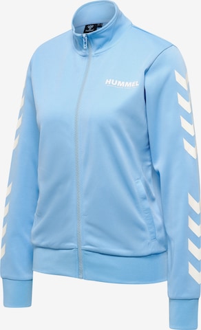 Hummel Athletic Zip-Up Hoodie 'Legacy' in Blue