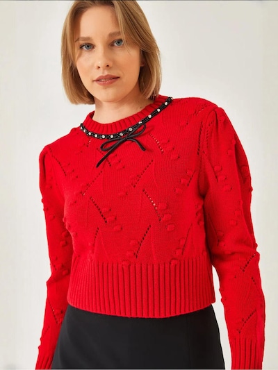 Bianco Lucci Pull-over 'Pullover' en S-M en rouge, Vue avec produit