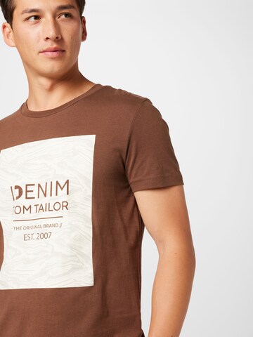 TOM TAILOR DENIM T-Shirt in Braun