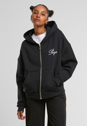 Pequs Sweatjacke in Schwarz: Vorderseite