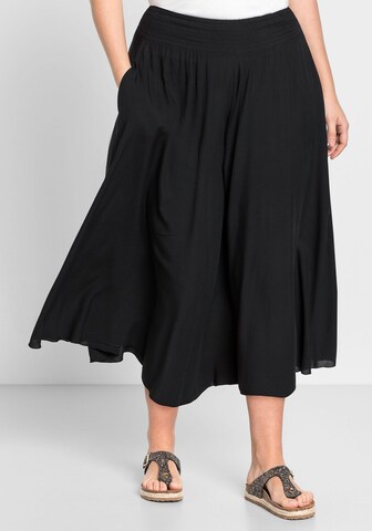 SHEEGO Wide Leg Hosenrock in Schwarz: predná strana