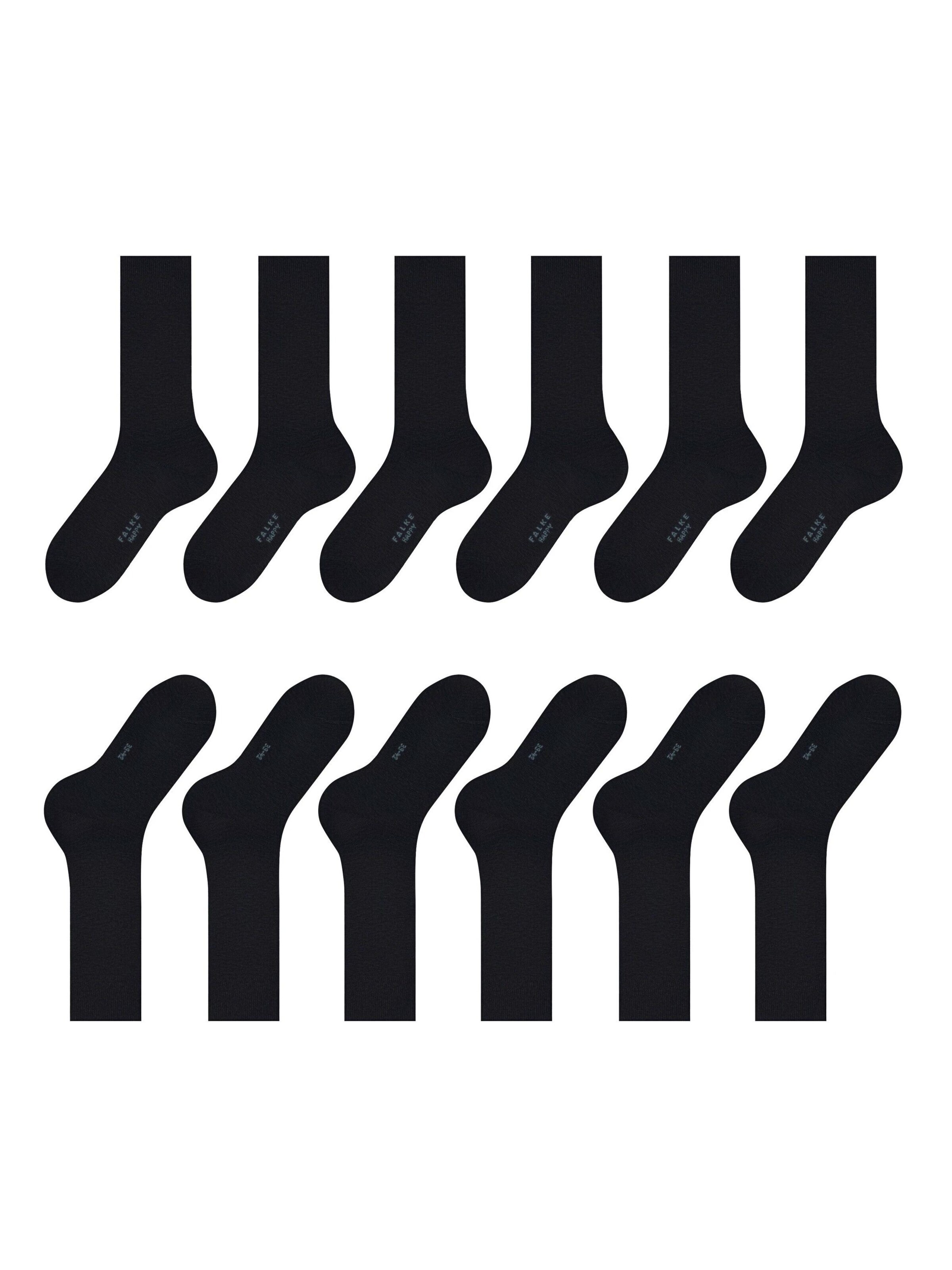 FALKE Socks 'Happy 6-Pack' in Black