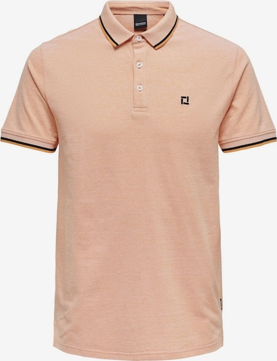Only & Sons Poloshirt 'Fletcher' in apricot / schwarz, Produktansicht
