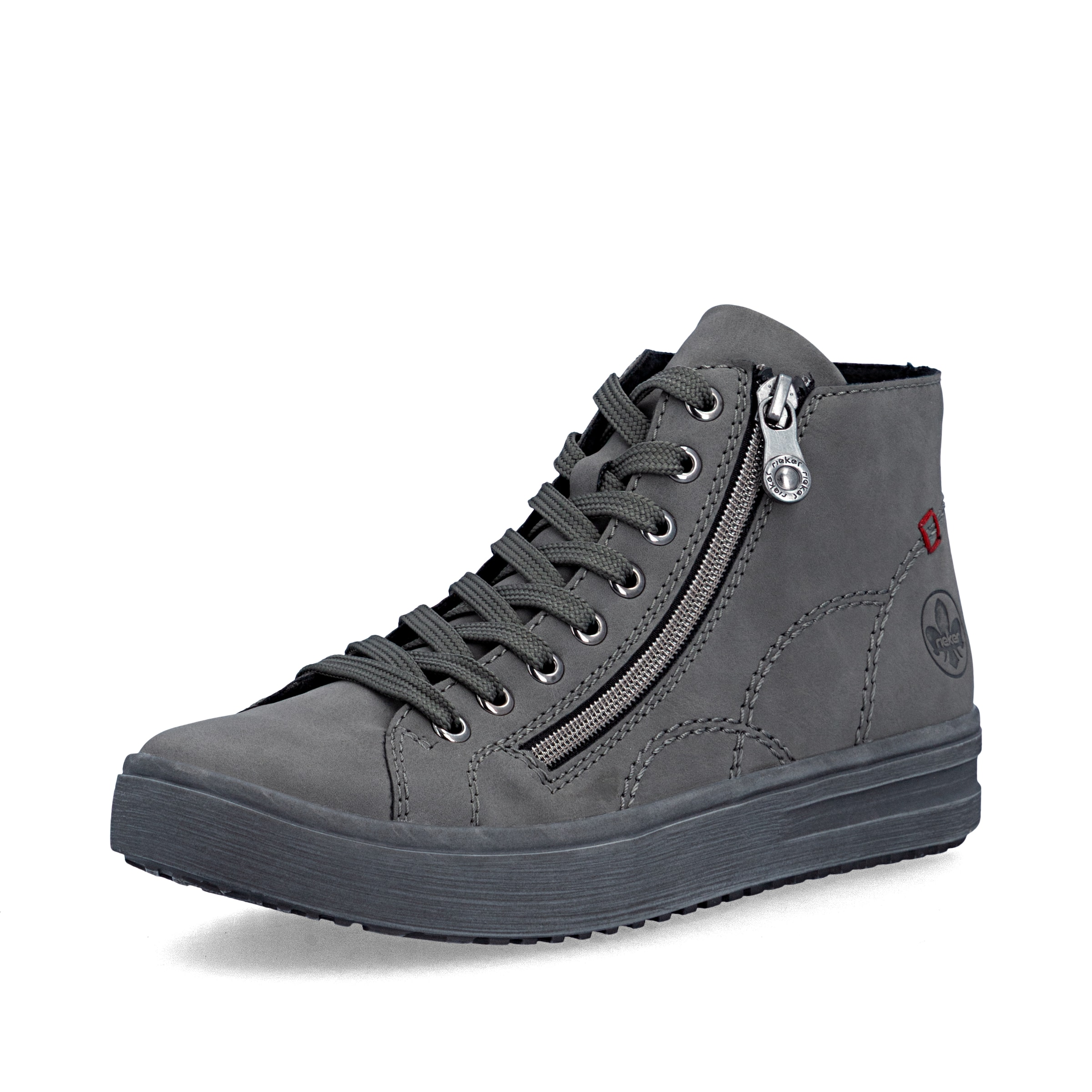 Baskets hautes Rieker en gris : devant