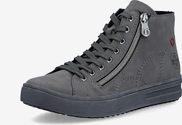 Baskets hautes Rieker en gris : devant