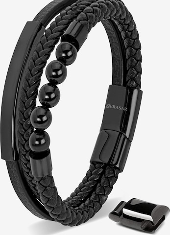 SERASAR Armband 'Pearl' in Schwarz: Vorderseite