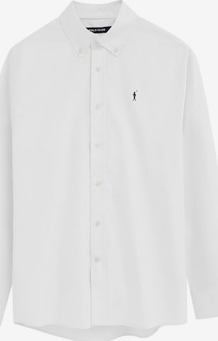Polo Club Button Up Shirt in White: front