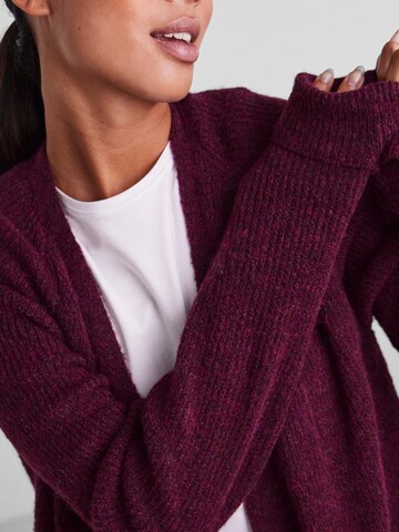 PIECES Knit Cardigan 'Ellen' in Purple