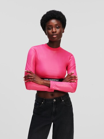 KARL LAGERFELD JEANS - Camisa em rosa: frente