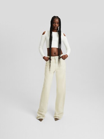 Largi Jeans de la Bershka pe bej