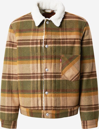 LEVI'S ® Veste mi-saison 'Type 1 Sherpa Trucker' en noisette / olive / rouge rouille / blanc, Vue avec produit