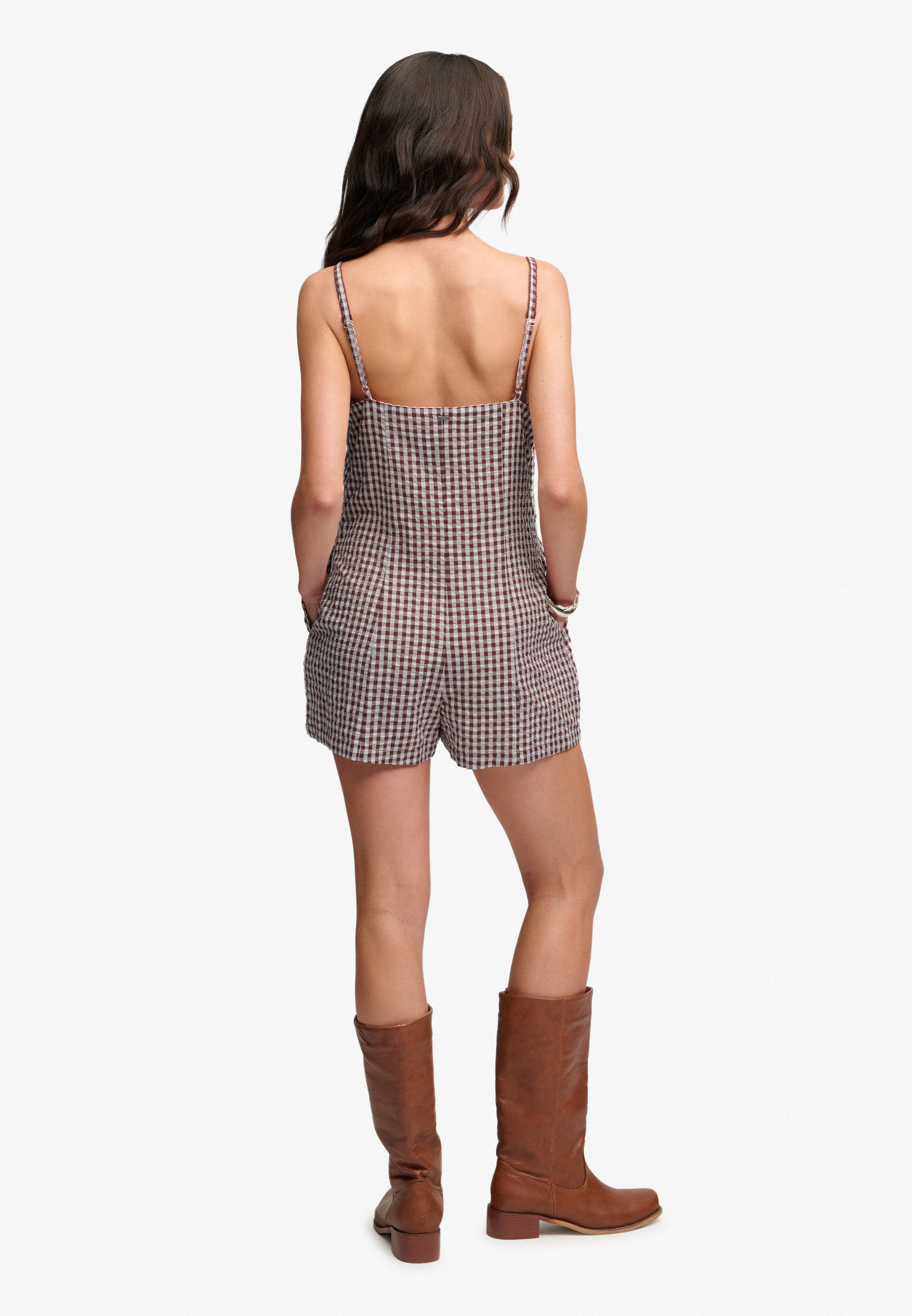 Superdry & Co Jumpsuit 'Gingham Cami' in Red