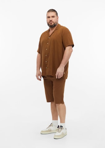 s.Oliver Men Big Sizes Regular Fit Hemd in Braun