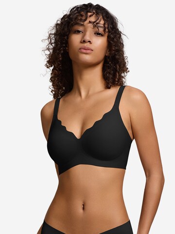 SHARICCA Push-up Bra 'SHARICCA Seamless Wireless Bra' in Black