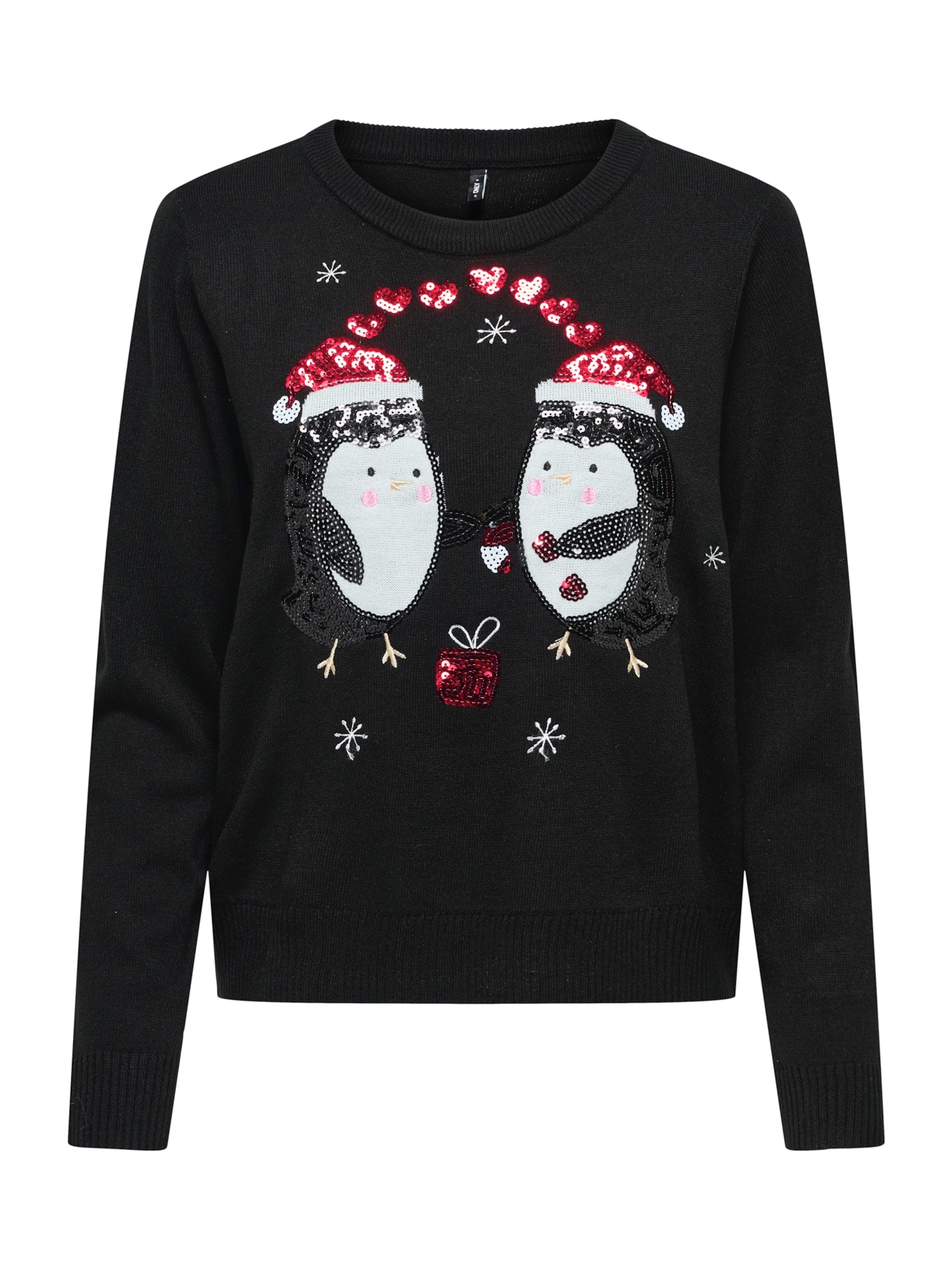 ONLY Свитер 'ONLXMAS SHINE' в Черный: спереди
