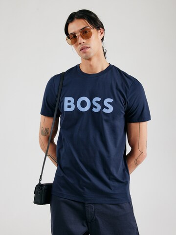Maglietta 'Thinking 1' di BOSS in blu: frontale