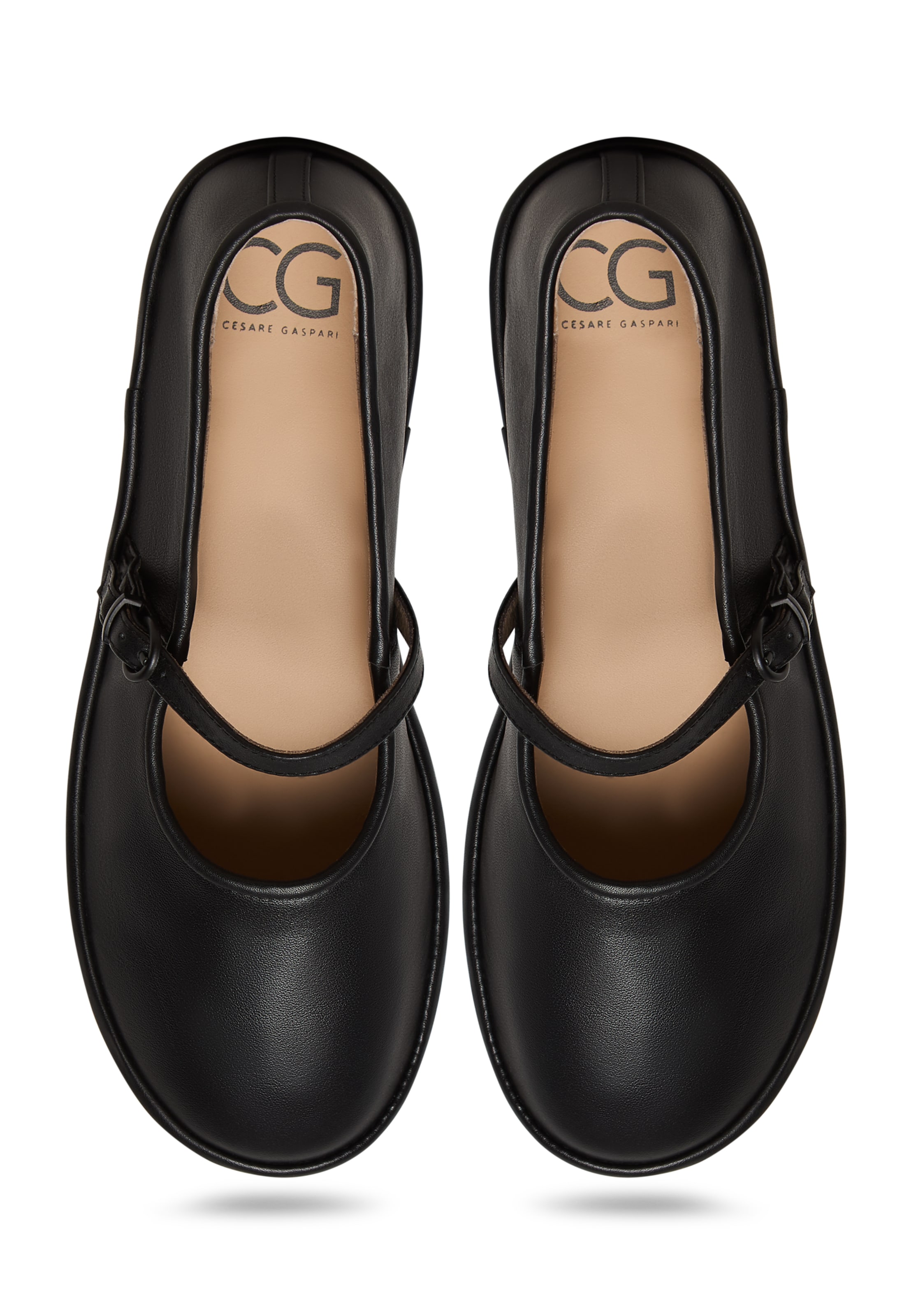 CESARE GASPARI Strap ballerina in Black