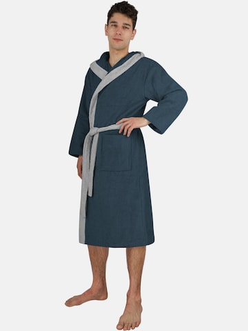 normani Long Bathrobe in Blue: front