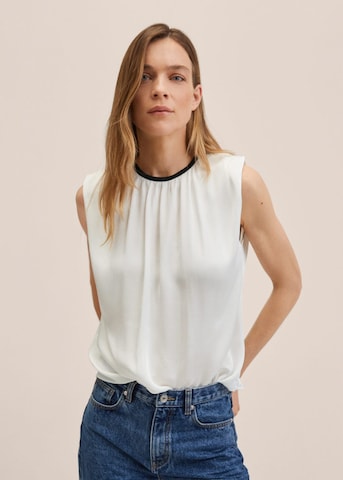 MANGO Blouse 'caliza' in White: front