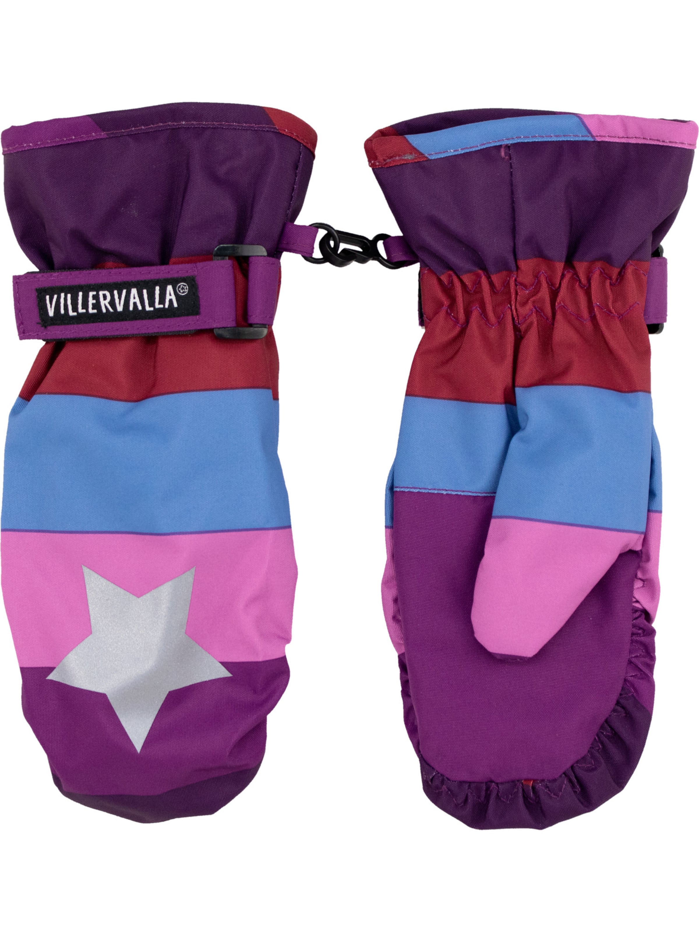 Villervalla Handschuhe 'Sterne' in Lila: Vorderseite