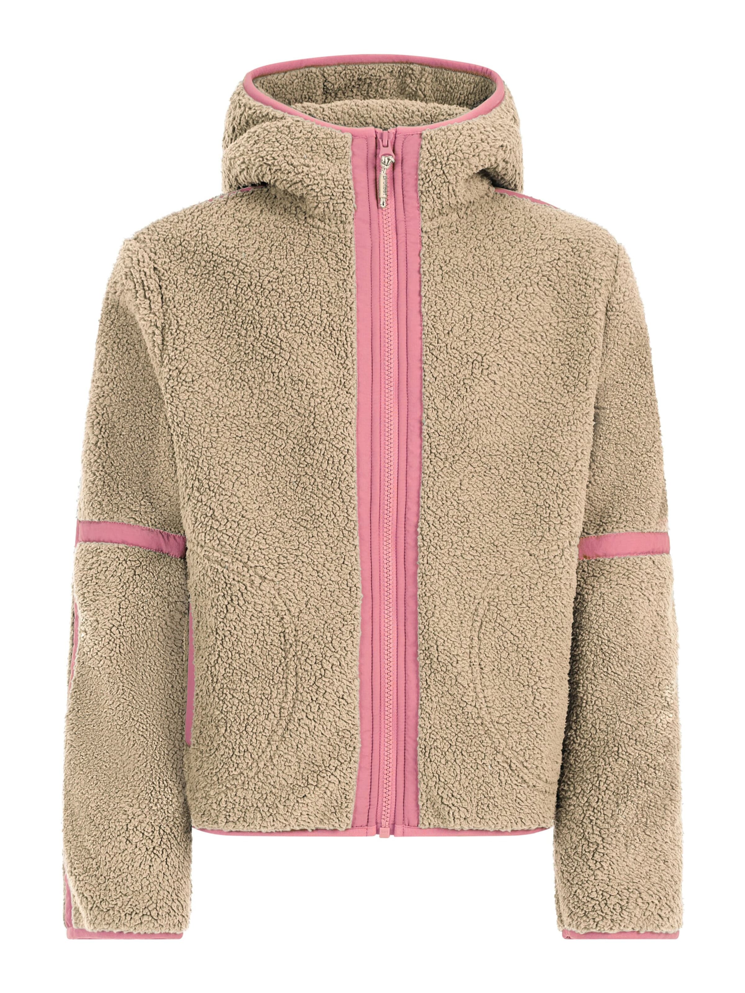 PROTEST Fleece jas 'PRTJaggy JR' in Bruin: voorkant