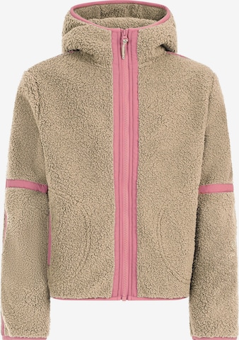 PROTEST Fleece jas 'PRTJaggy JR' in Bruin: voorkant