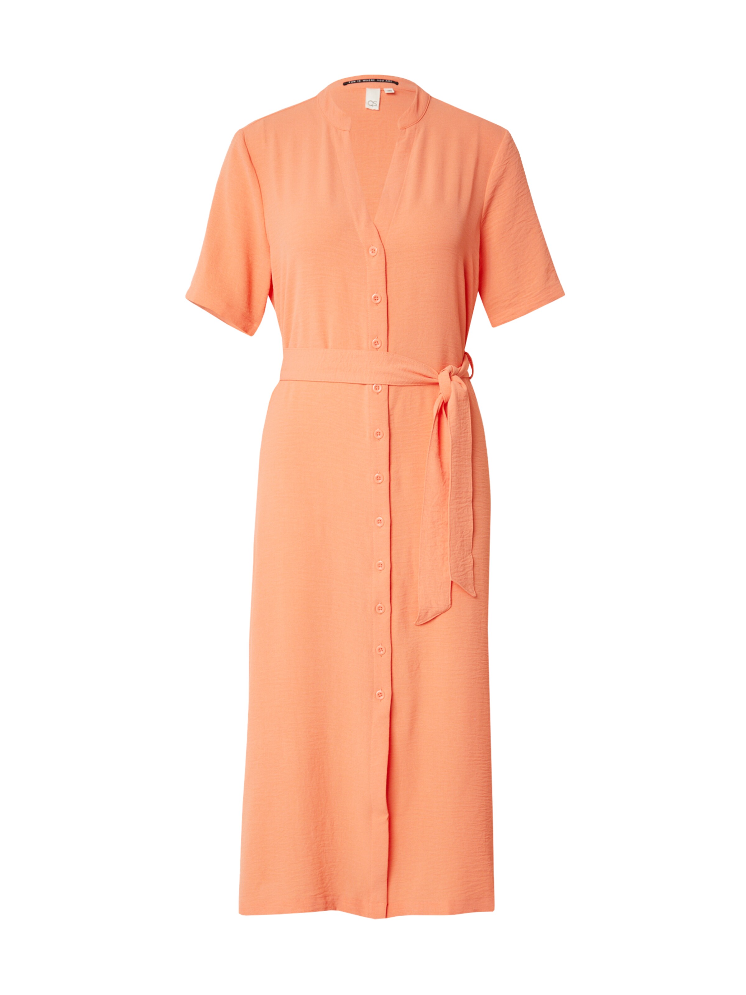 Robe-chemise QS en orange : devant