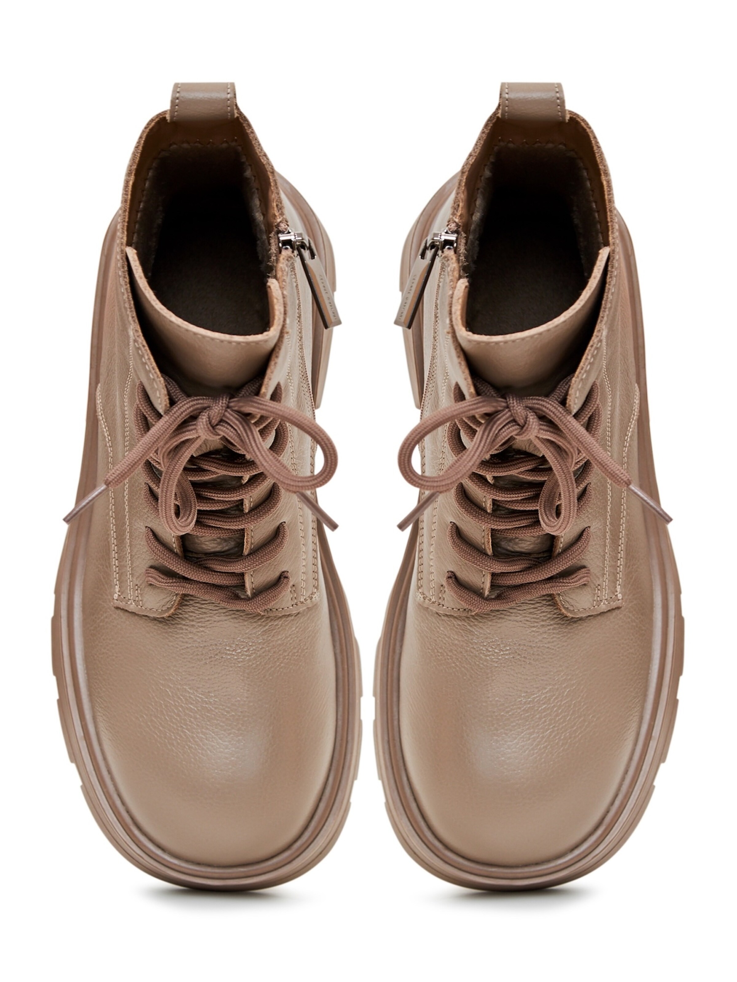 CESARE GASPARI Lace-Up Ankle Boots in Brown