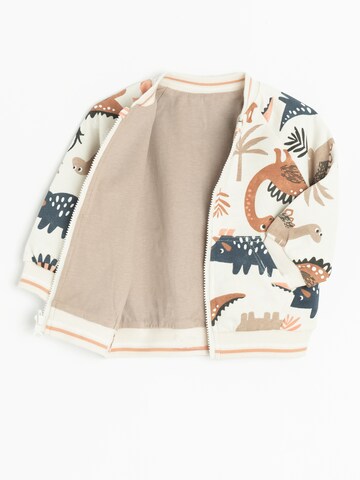 Cool Club Zip-Up Hoodie in Beige: front